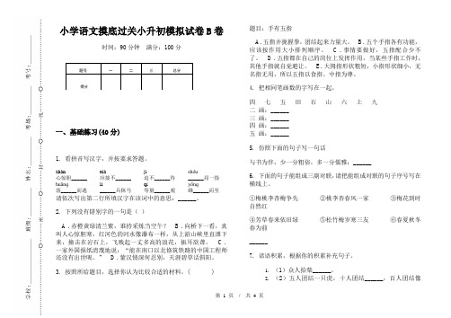 小学语文摸底过关小升初模拟试卷B卷
