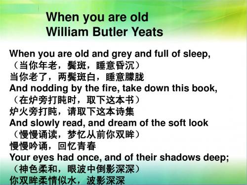 经典译本赏析,when we are old