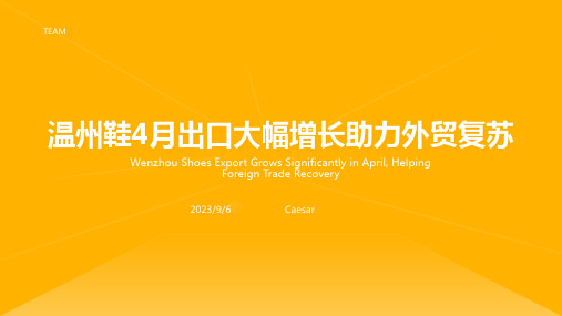 2023年4月份温州鞋出口大幅增长模板