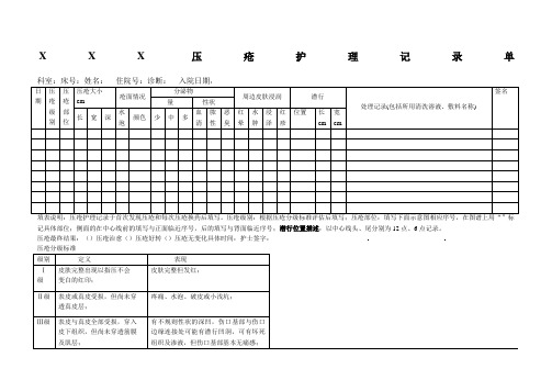 压疮护理记录单