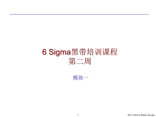 六西格玛6个sigma黑带系列六：第二周介绍