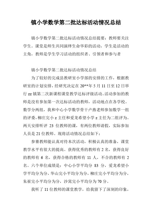 镇小学数学第二批达标活动情况总结