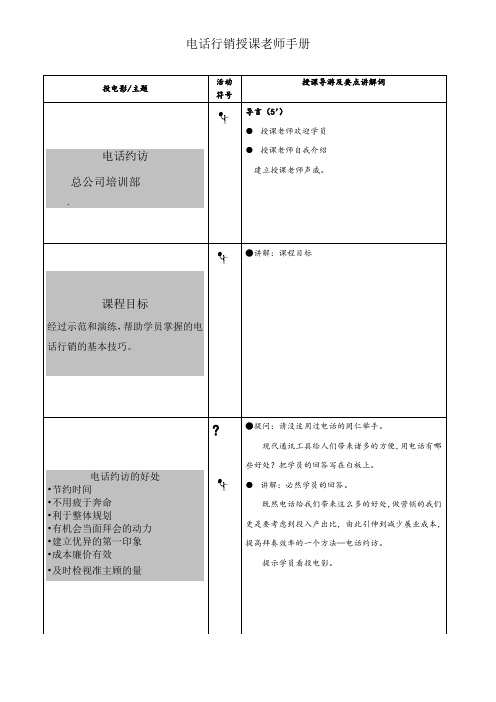 电话行销讲师手册