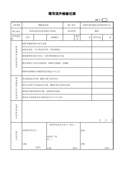 3.塔吊顶升检验记录