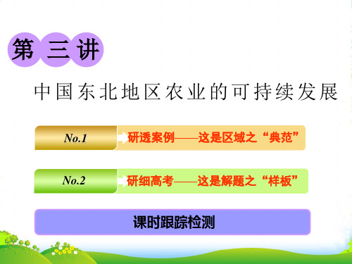 高中三维一轮复习地理中图版课件:第三部分 第二章 第三讲 中国东北地区农业的可持续发展