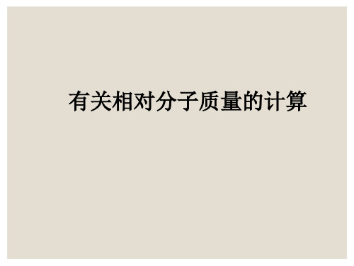 九年级化学 相对分子质量的计算