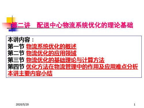 配送中心物流系统优化的理论基础