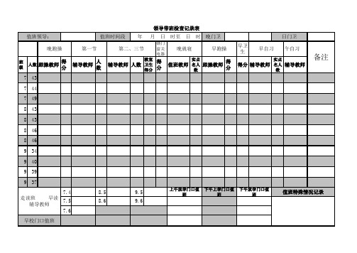 领导值班记录表格