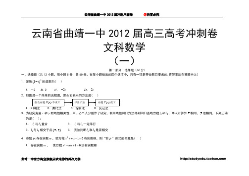 云南省曲靖一中2012届冲刺八套卷---文科数学(一)