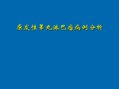 睾丸淋巴瘤精选文档ppt课件