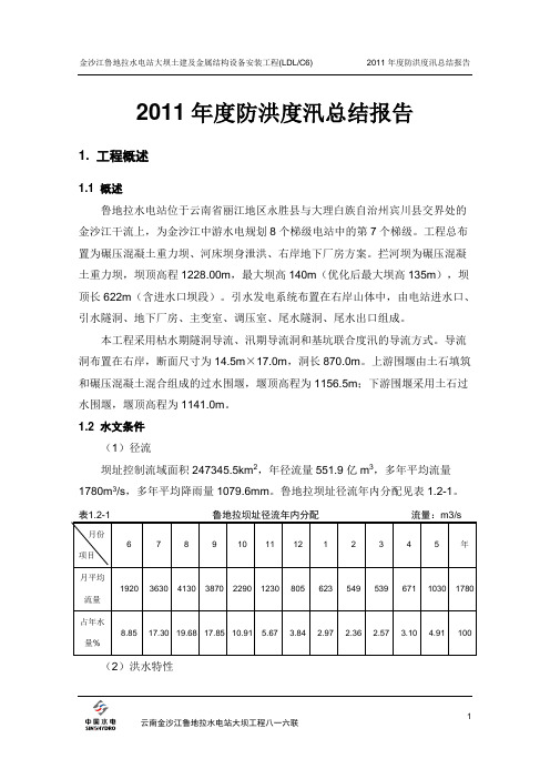 2011年度防洪度汛总结报告