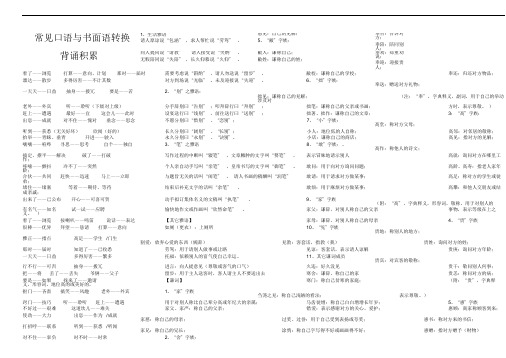 2018高三语文书面语口头转换背要点及训练