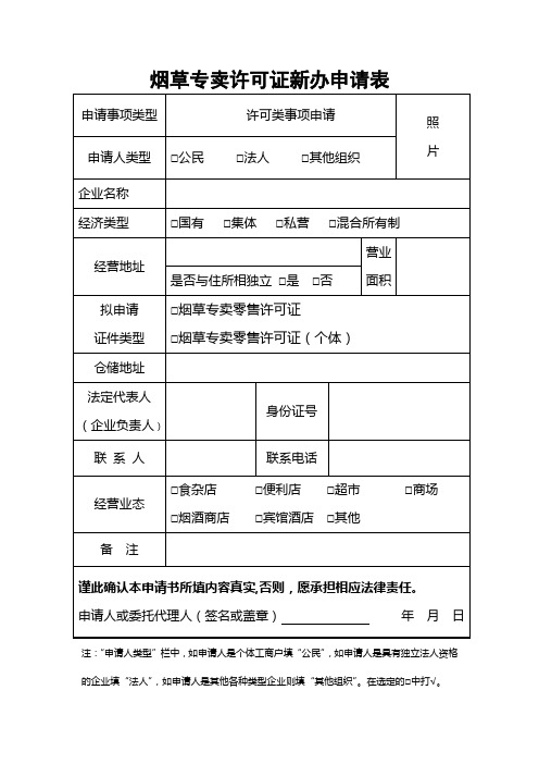 烟草专卖许可证新办申请表_3