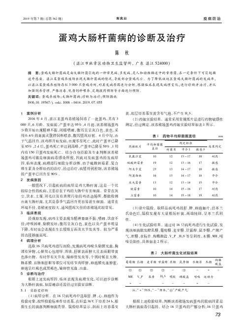 蛋鸡大肠杆菌病的诊断及治疗