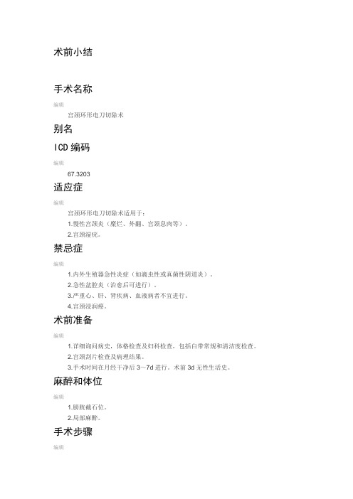 宫颈电切手术模板