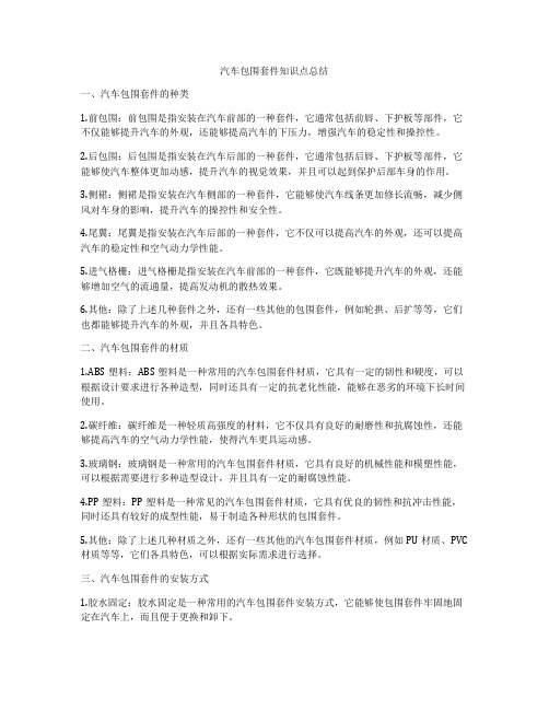 汽车包围套件知识点总结