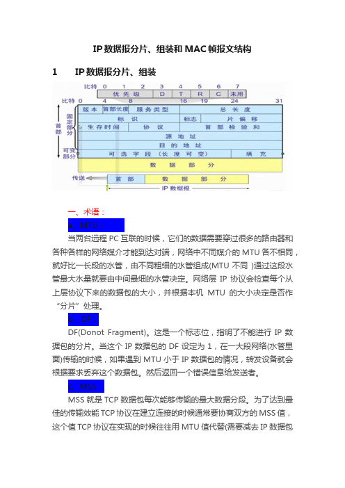 IP数据报分片、组装和MAC帧报文结构