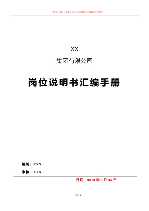 集团有限公司岗位说明书汇编手册--2017