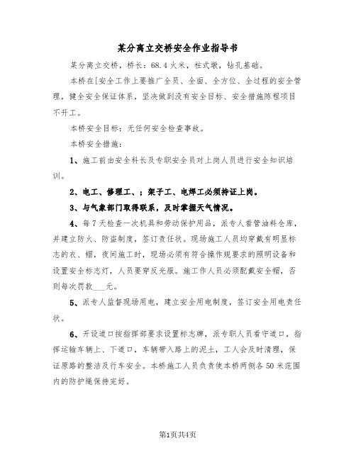 某分离立交桥安全作业指导书（2篇）