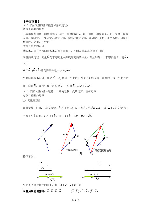 平面向量的基本概念和基本定理