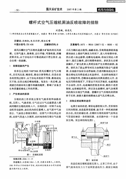 螺杆式空气压缩机困油反喷故障的排除