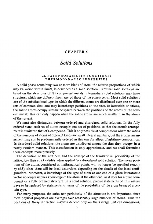 Chapter 6 - Solid Solutions