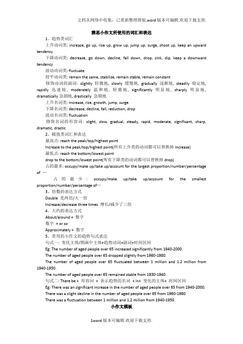 雅思小作文所使用的词汇和表达