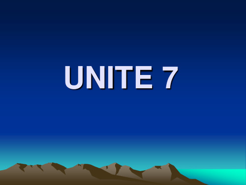 [其它考试]英语国家概况UNITE 7