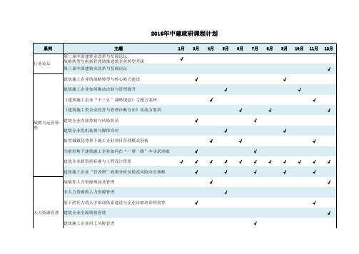 中建政研2016年课程计划表