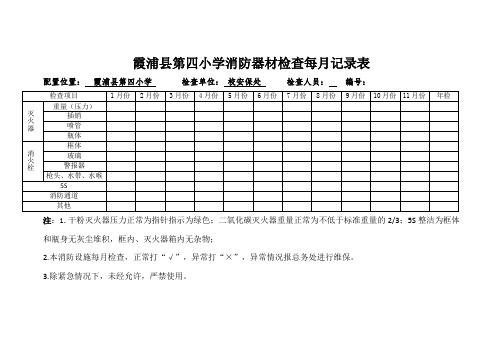 消防器材检查每月记录表