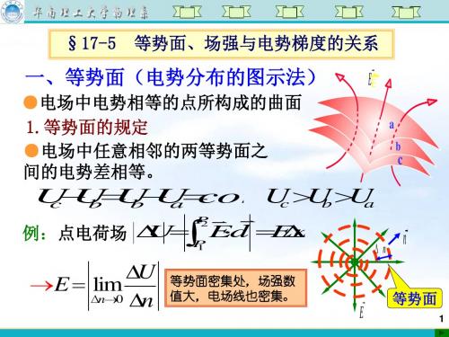 大学物理4第四讲等势面场强与电势的的关系,静电场中的导体-精选文档