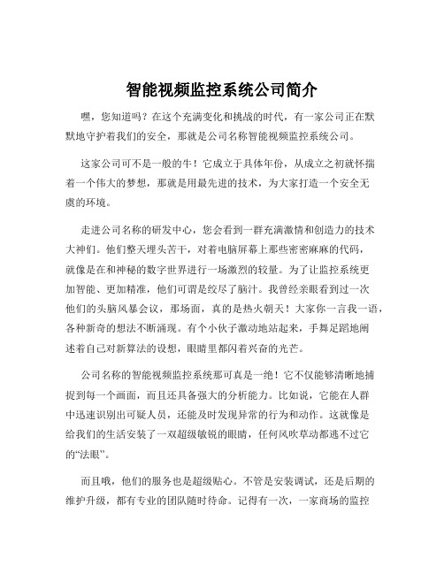 智能视频监控系统公司简介