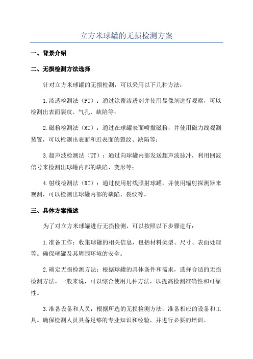 立方米球罐的无损检测方案