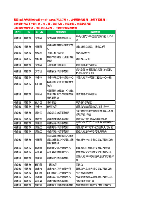 2020新版湖南省常德市律师工商企业公司商家名录名单黄页联系电话号码地址大全84家