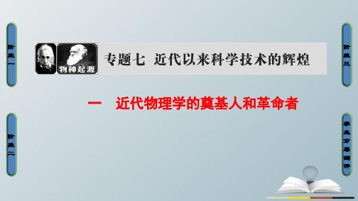 高中历史专题7近代以来科学技术的辉煌1近代物理学的奠基人和革命者课件人民版必修3