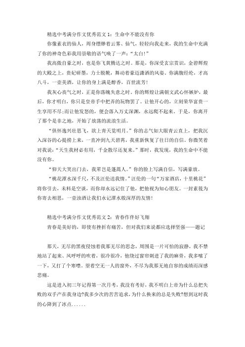 杨奇函中考满分作文原文