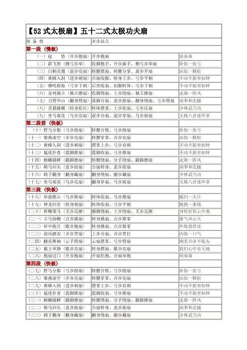 52式太极扇