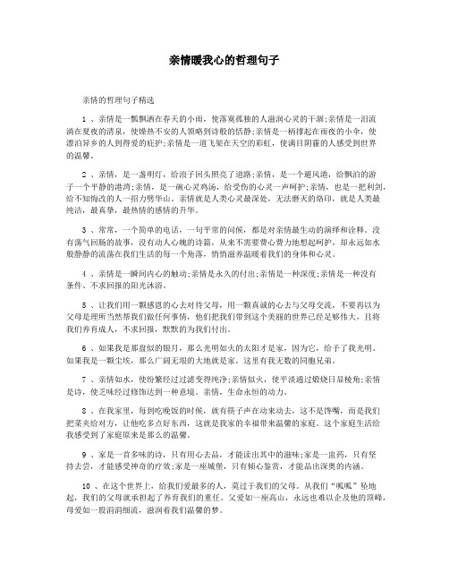 亲情暖我心的哲理句子