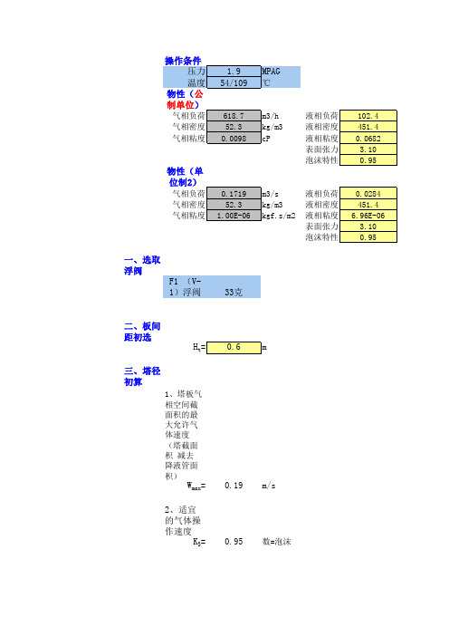 塔板水力学(自编)