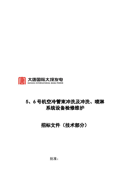 5、6号机空冷管束冲洗及冲洗、喷淋系统设备检修维护招标文件(技术部分)