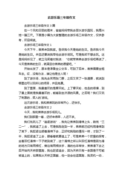 去游乐场三年级作文3篇