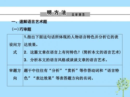 高考语文复习第三章散文阅读提分点四找角度,智取鉴赏语言、技巧题课件