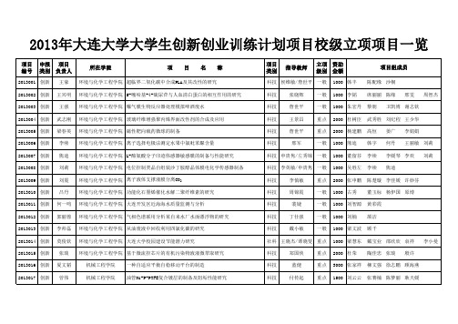 2013校大创立项一览表校立-2013.12.05