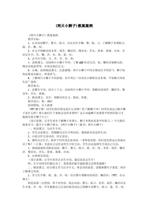 (两只小狮子)教案案例.doc