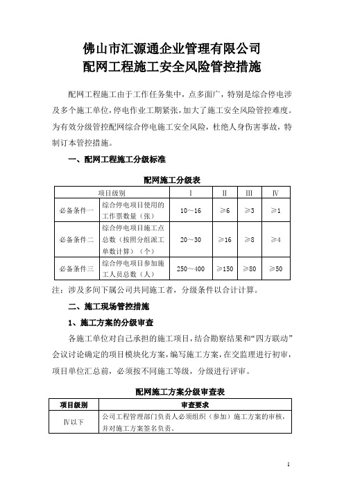 工程施工安全风险管控措施