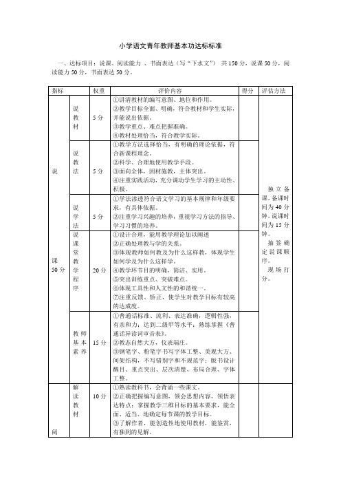 小学语文青年教师基本功大赛方案