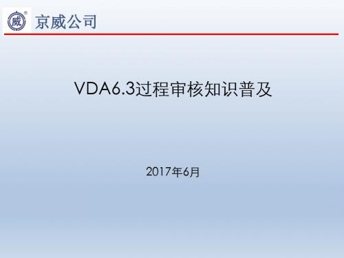 VDA6.3过程审核知识普及