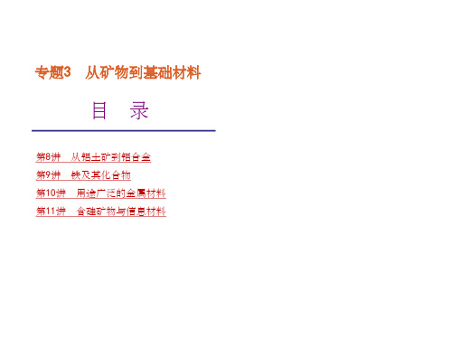 苏教版浙江专用】2012届高考化学一轮复习精品课件:专题3-从矿物到基础材料(共150张