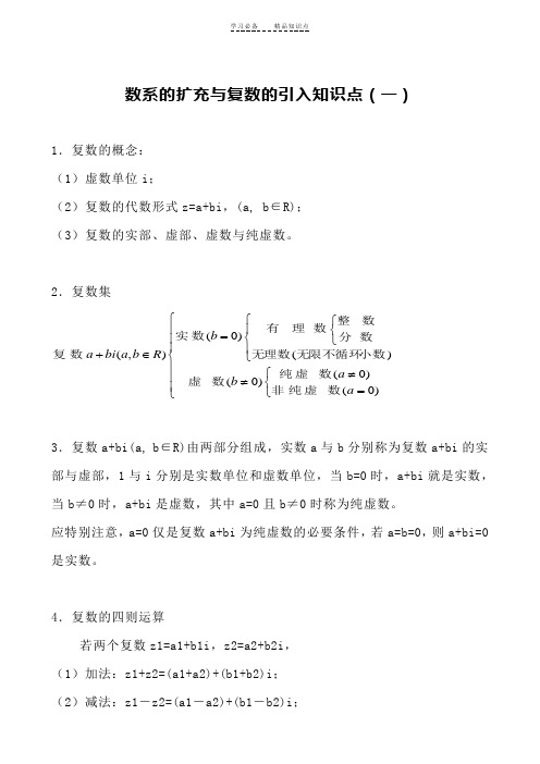 复数知识点与历年高考经典题型