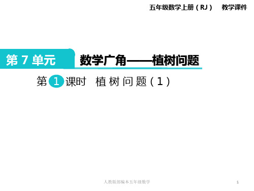 最新人教版(RJ)五年级数学上册第7单元数学广角—植树问题第1课时植树问题(1)教学课件